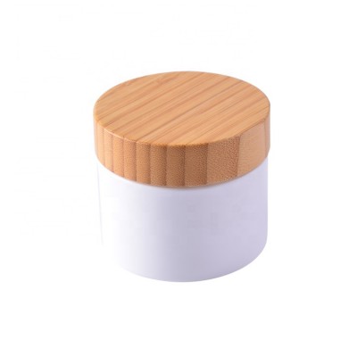 hot sale 100% nature food grade 5oz 150g cosmetic package plastic clay mask jar with bamboo lid