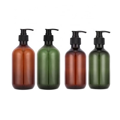 300ml 500ml fast delivery green amber color hand wash bottle shampoo dispenser pet plastic bottles